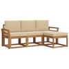 vidaXL Outdoor-Sofagarnitur 4 stk. Natur und Beige