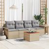 vidaXL Gartensofa-set 5 pcs Beige und Hellgrau Poly-Rattan