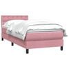 vidaXL Boxspringbett mit Matratze Rosa 100x220 cm Samt