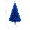 vidaXL K&uuml;nstlicher Weihnachtsbaum Beleuchtung & Kugeln Blau 150 cm