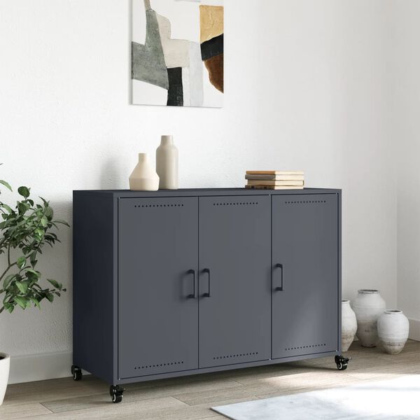 vidaXL Sideboard Anthrazit 100,5x39x72 cm Stahl