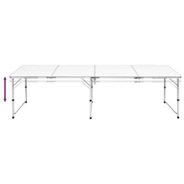 Campingtisch zusammenklappbar höhenverstellbar Aluminium 240 x 60 cm