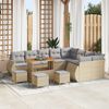vidaXL Gartensofa-set mit Kissen 13 pcs Beige und Hellgrau Poly Rattan