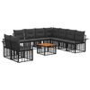 vidaXL Outdoor-Sofagarnitur 10 stk. Schwarz und Dunkelgrau Polyester