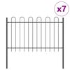 vidaXL Gartenzaun 7 pcs Grau 11,9 x 1,2 m Pulverbeschichteter Stahl