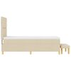 vidaXL Boxspringbett mit Matratze Creme 100 x 200 cm Stoff