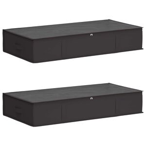 vidaXL Aufbewahrungsbox mit transparentem Oberfenster 2 pcs Anthrazit