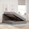 vidaXL Bett mit Stauraum und LED mit Matratze Taupe 140 x 200 cm Stoff