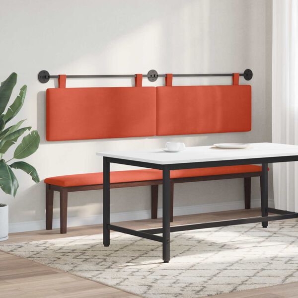 vidaXL H&auml;ngevorderseite Uni Rot-Orange 210 x 55 x 5 cm Cordstoff