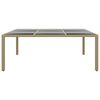 vidaXL Gartentisch 200x150x75 cm Hartglas und Poly Rattan Beige