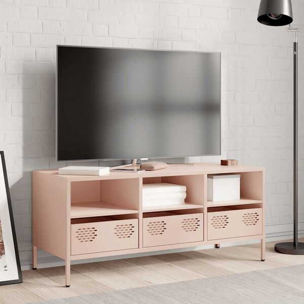 vidaXL TV-Schrank Rosa 101,5x39x43,5 cm Kaltgewalzter Stahl
