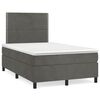 vidaXL Boxspringbett mit Matratze & LED Dunkelgrau 120x190 cm Samt