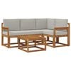 vidaXL Outdoor-Sofagarnitur mit Kissen 5 pcs Nat&uuml;rlich und Hellgrau