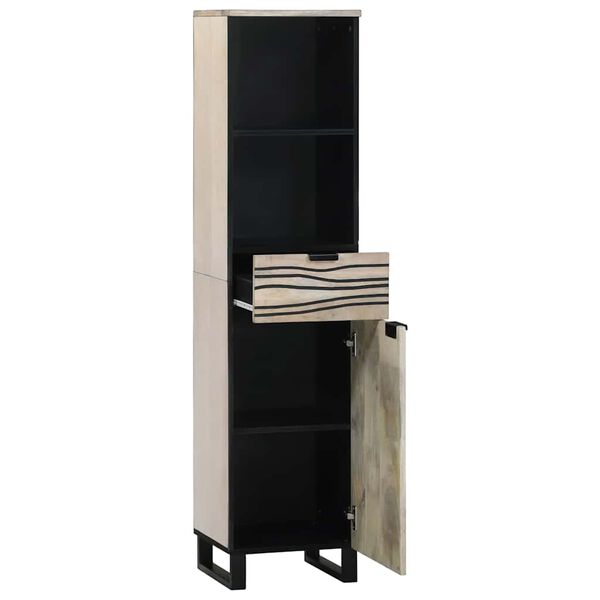 vidaXL Waschbeckenschrank mit Tür Weiß 38 x 33 x 160 cm Holzwerkstoff