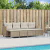 vidaXL 5-tlg. Garten-Sofagarnitur mit Kissen Beige Poly Rattan