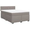 vidaXL Boxspringbett mit Matratze Taupe 160x200 cm Stoff