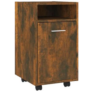 vidaXL Beistellschrank mit Rollen R&auml;uchereiche 33x38x60 cm