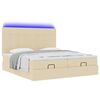 vidaXL Ottoman-Bett mit Matratzen & LEDs Creme 180x200 cm Stoff