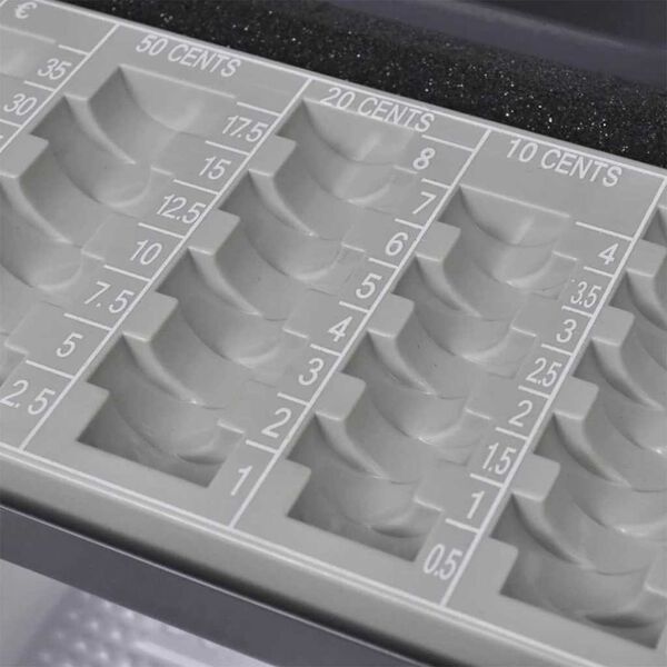 vidaXL Geldbox mit Schloss Dunkelgrau 30 x 24 x 9 cm Stahl