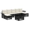 vidaXL Gartensofa-set 8 stk. Schwarz und Cremewei&szlig; Poly-Rattan