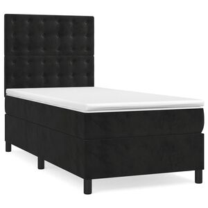 vidaXL Boxspringbett mit Matratze Schwarz 100x200 cm Samt