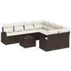 vidaXL Sofa Set mit Kissen 9 pcs Braun und Creme Poly-Rattan