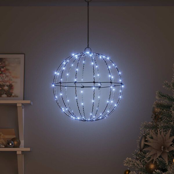 vidaXL Ball mit 120 LEDs Kaltwei&szlig; 40,5 x 40,5 x 42 cm Metall