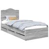 vidaXL Bettrahmen Sonoma-Grau 100 x 200 cm Ingenieurs Holz