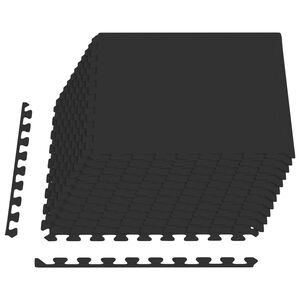 vidaXL Pool Bodenschutzmatte 12 stk. Schwarz 4,32 m&sup2; EVA-Schaum