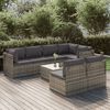 vidaXL 8-tlg. Garten-Lounge-Set mit Kissen Grau Poly Rattan