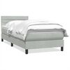 vidaXL Boxspringbett mit Matratze Hellgrau 100x220 cm Samt
