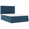 vidaXL Ottoman-Bett mit Matratzen & LEDs Dunkelblau 140x190 cm Samt