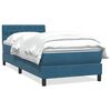 vidaXL Boxspringbett mit Matratze Dunkelblau 80x210 cm Samt