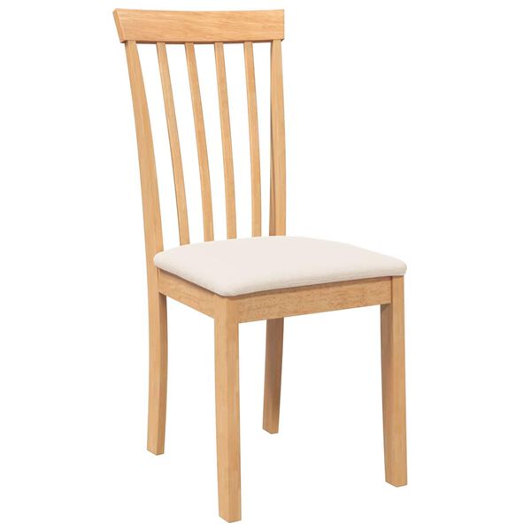 vidaXL Esszimmerst&uuml;hle mit Kissen 2 Stk. Natur Massivholz Gummibaum