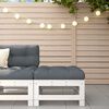 vidaXL Gartenhocker mit Kissen Wei&szlig; Massivholz Kiefer