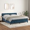 vidaXL Boxspringbett mit Matratze Dunkelblau 160x200 cm Samt