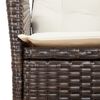 vidaXL 7-tlg. Garten-Essgruppe mit Kissen Braun Poly Rattan
