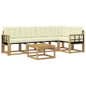 vidaXL Outdoor-Sofagarnitur 6 stk. Wei&szlig; und Creme