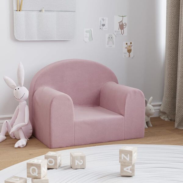 vidaXL Kindersofa Rosa Weich Plüsch