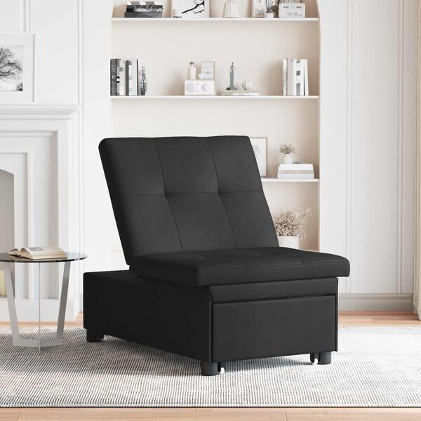 vidaXL Schlafsofa mit Kissen Schwarz 67 x 194 x 82 cm Sperrholz