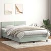 vidaXL Boxspringbett mit Matratze Hellgrau 140x210 cm Samt
