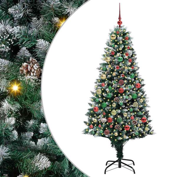 vidaXL Künstlicher Weihnachtsbaum mit 300 LEDs mit Ständer Grün 180 cm