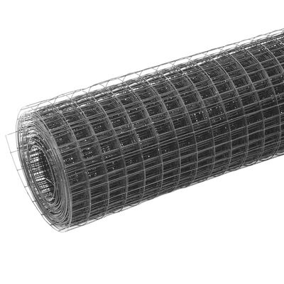vidaXL Drahtzaun Stahl mit PVC-Beschichtung 10x1 m Grau