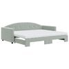 vidaXL Tagesbett Ausziehbar mit Matratzen Hellgrau 90x200 cm Samt