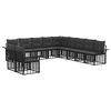 vidaXL Outdoor-Sofagarnitur 11 stk. Schwarz und Dunkelgrau Polyester