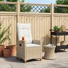 vidaXL Liegestuhl mit Teeteller 62 x 64 x 112 cm Poly-Rattan