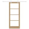 vidaXL Schiebet&uuml;r Natur 83 x 202 cm Massivholz Kiefer und Glas