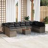 vidaXL Gartensofa-set mit Kissen 11 pcs Grau Poly-Rattan