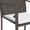 vidaXL Gartenstühle mit Kissen 2 Stk. Braun 56x59x84 cm Poly Rattan
