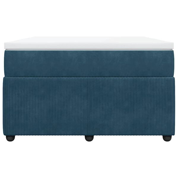 vidaXL Boxspringbett mit Matratze Dunkelblau 120x200 cm Samt